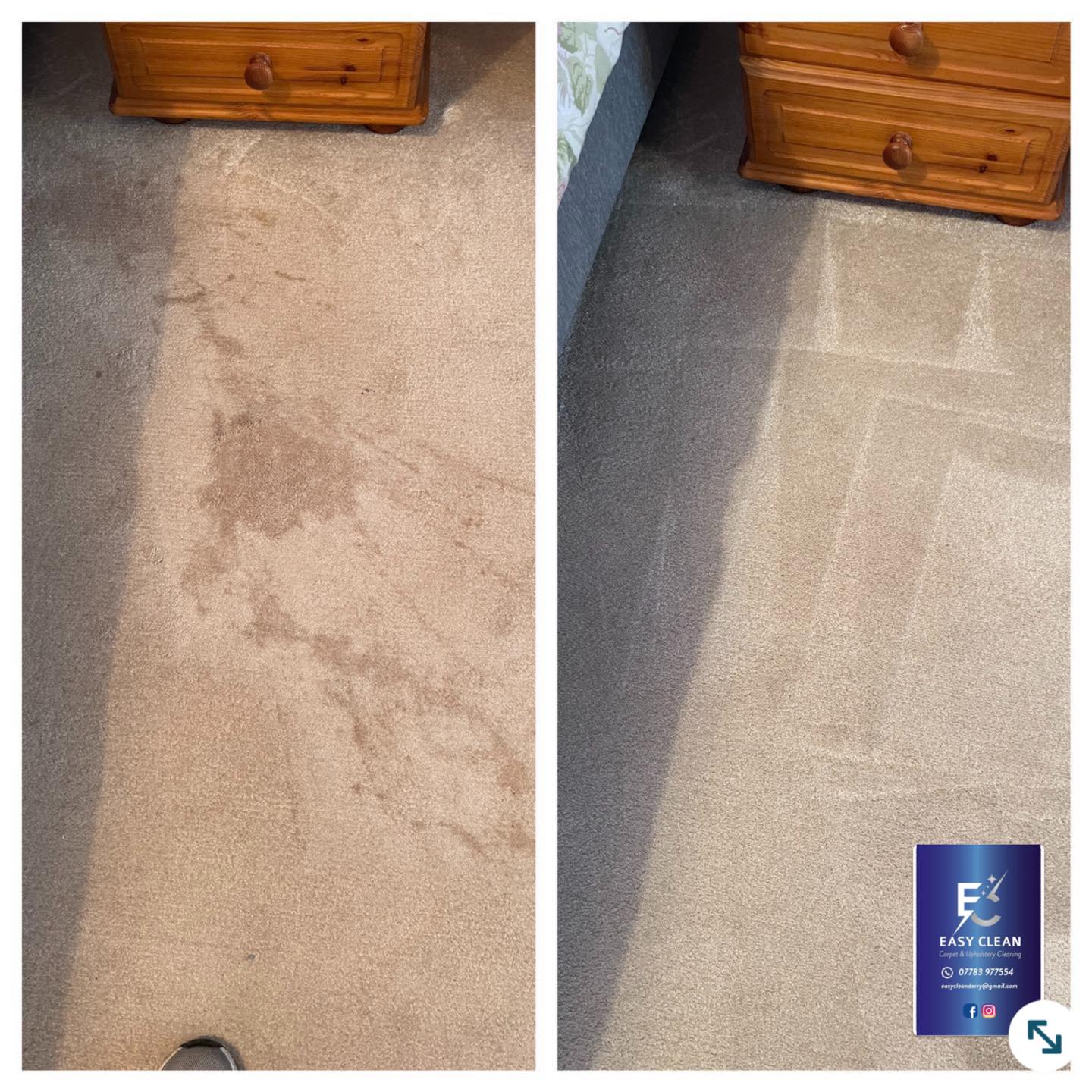 Big stain on a carpet that has been removed