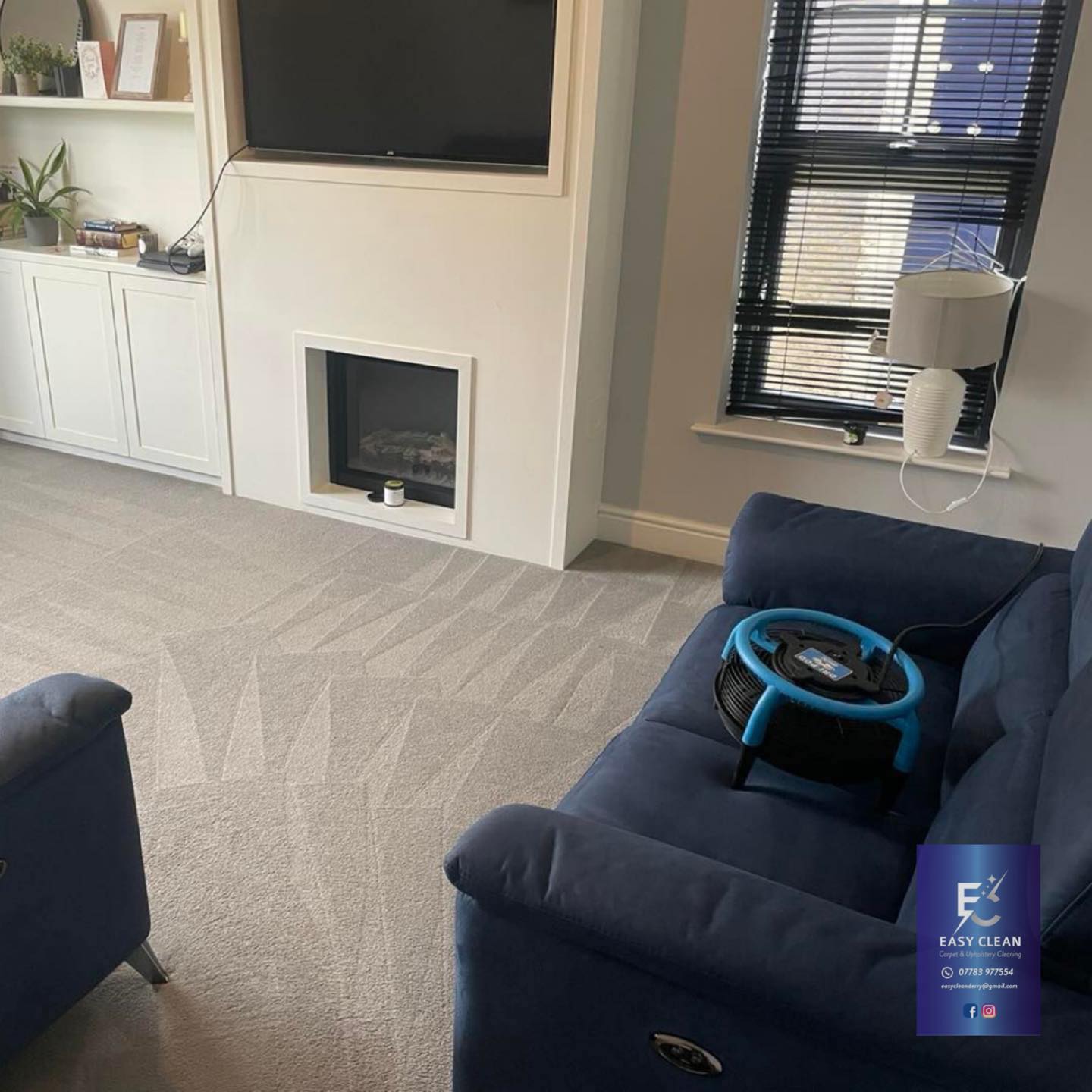 Clean lounge after sofa and carpet cleaning