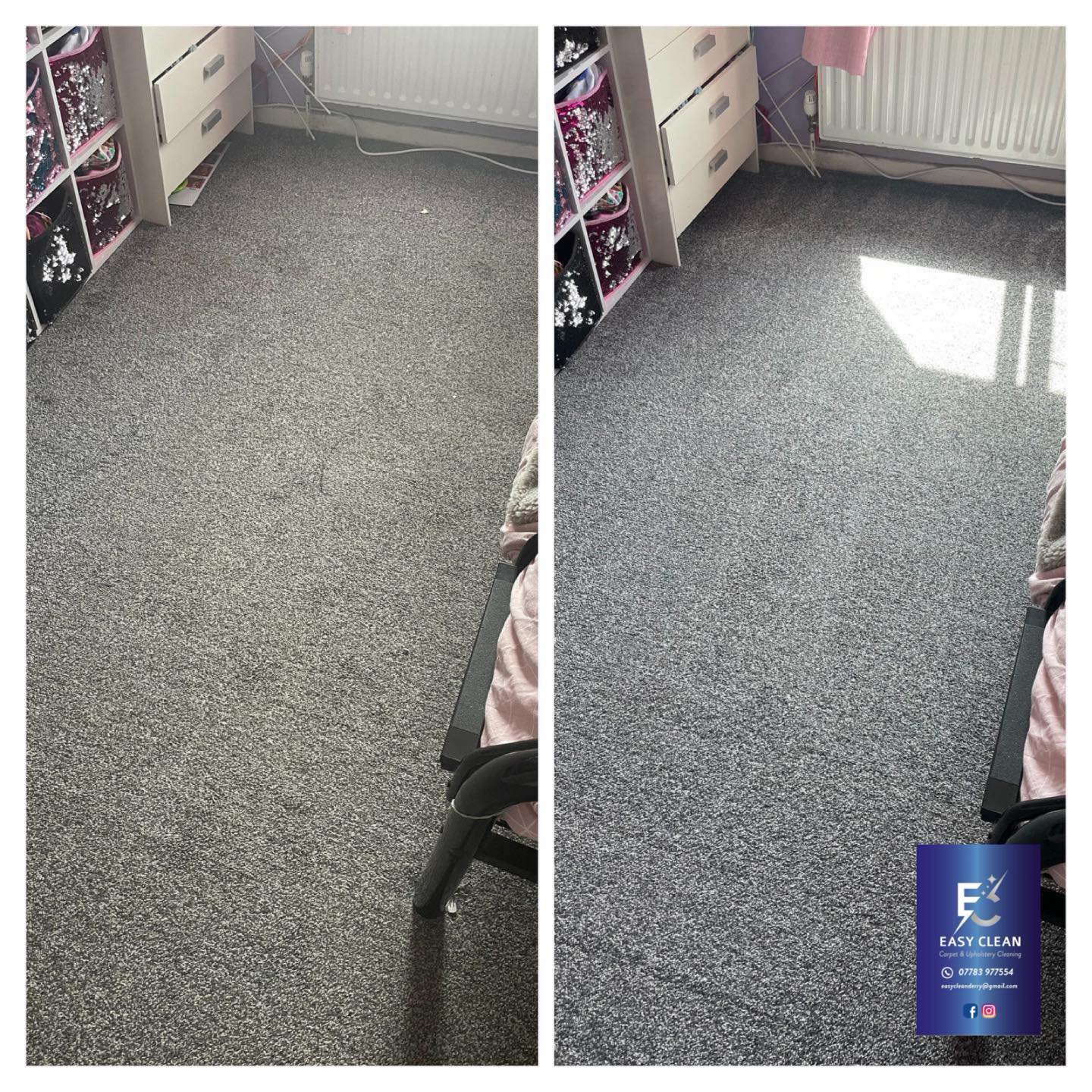 Colour transformation of a dirty carpet