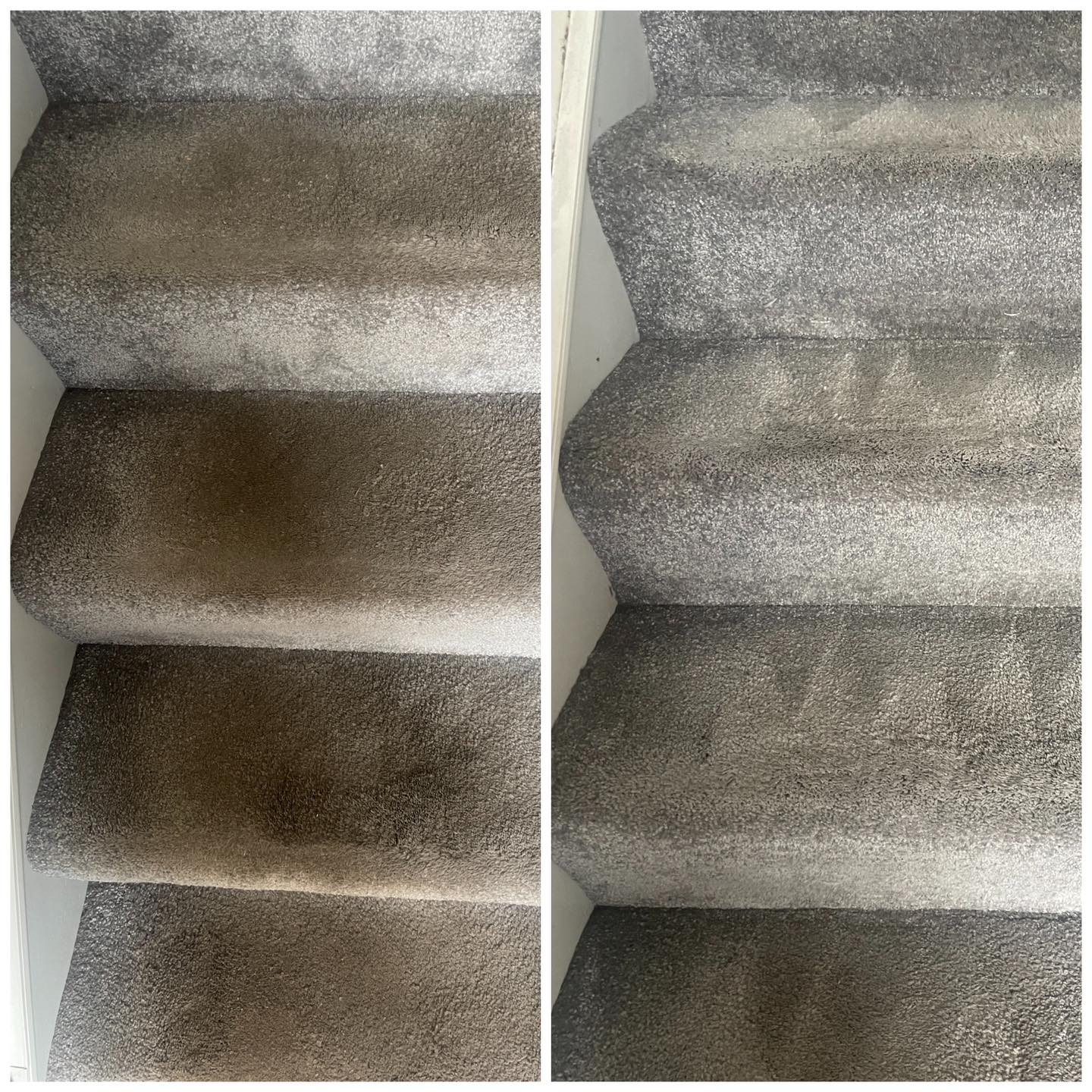 before and after stair clean