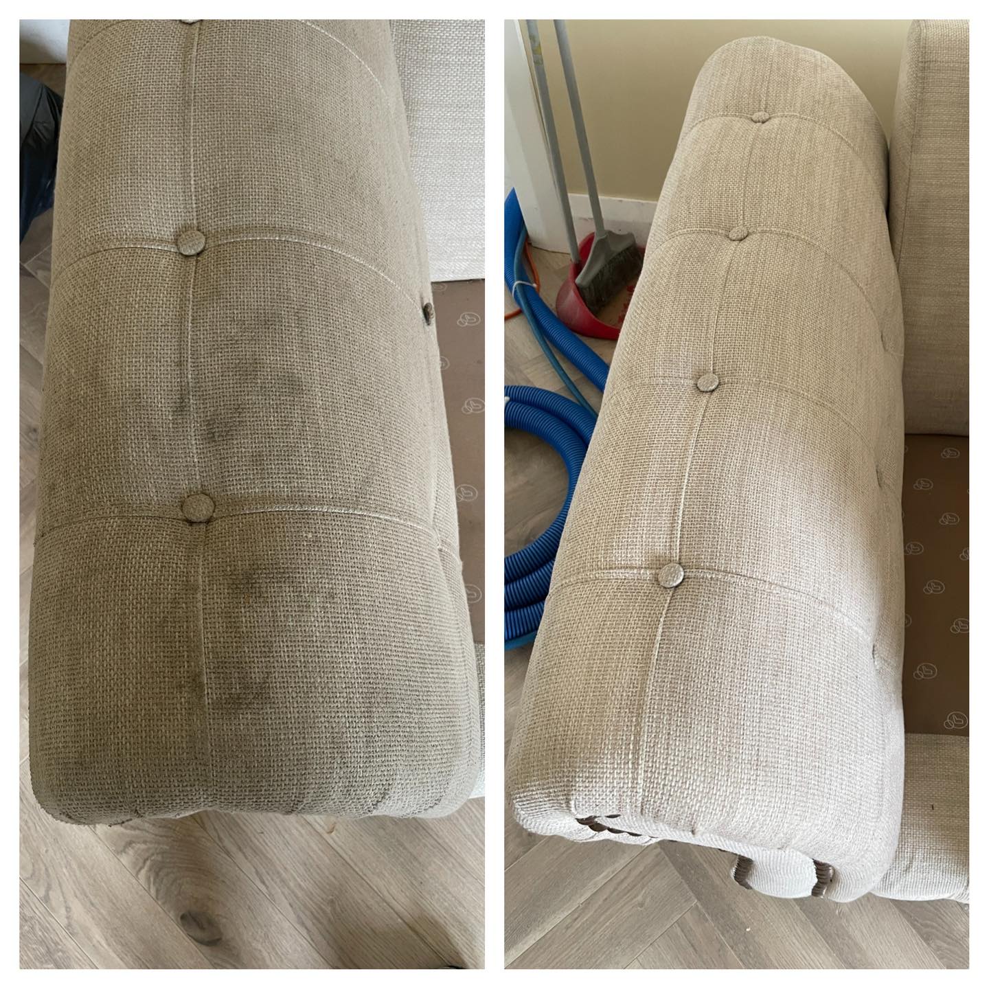 light coloured sofa after a deep clean